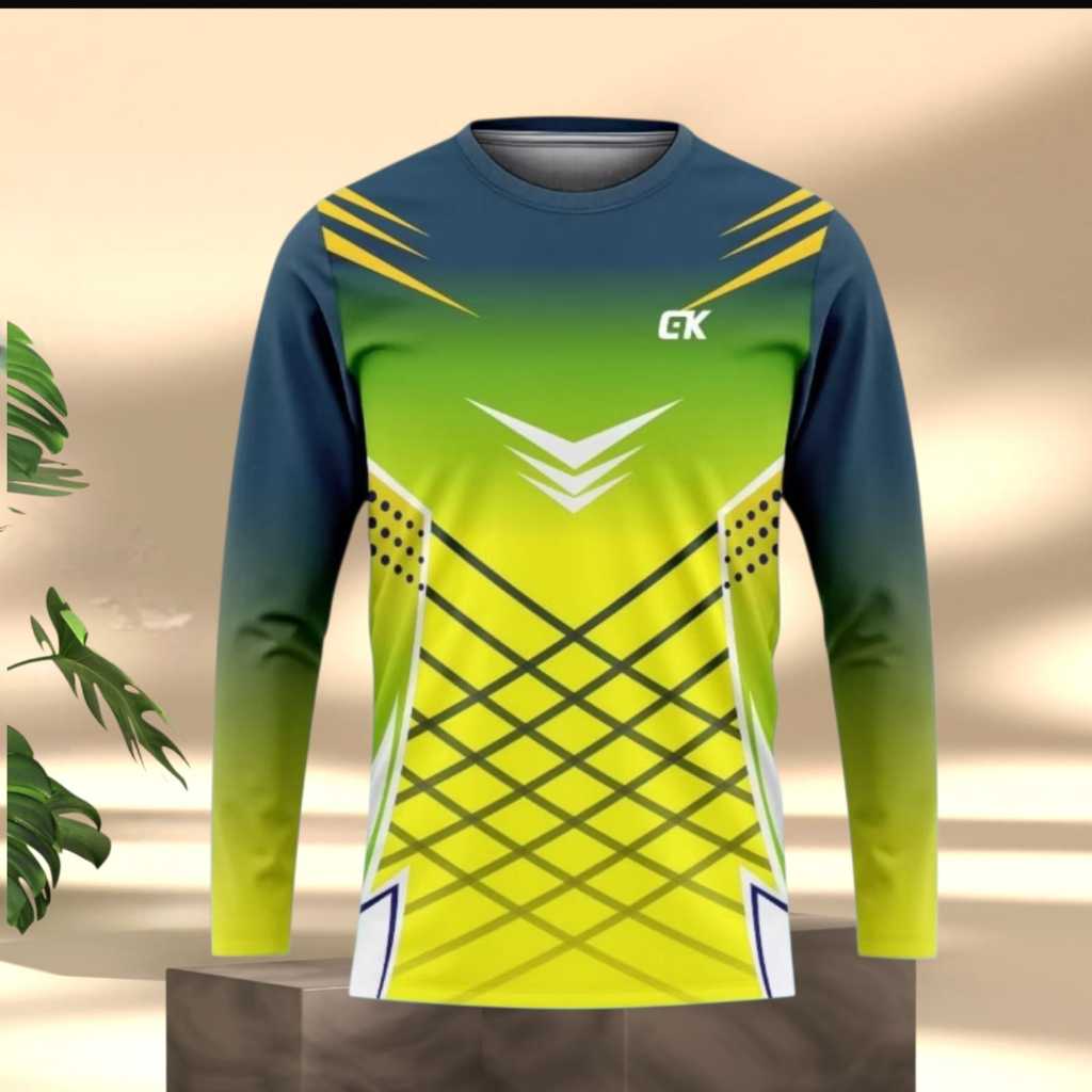 LENGAN PANJANG FULL PRINTING KAOS OLAHRAGA JERSEY BADMINTON BAJU SEPEDA KAOS SEPAK BOLA FUTSAL SENAM