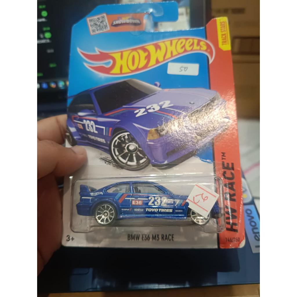 Hotwheels bmw e36 m3 race hw race blue diecast