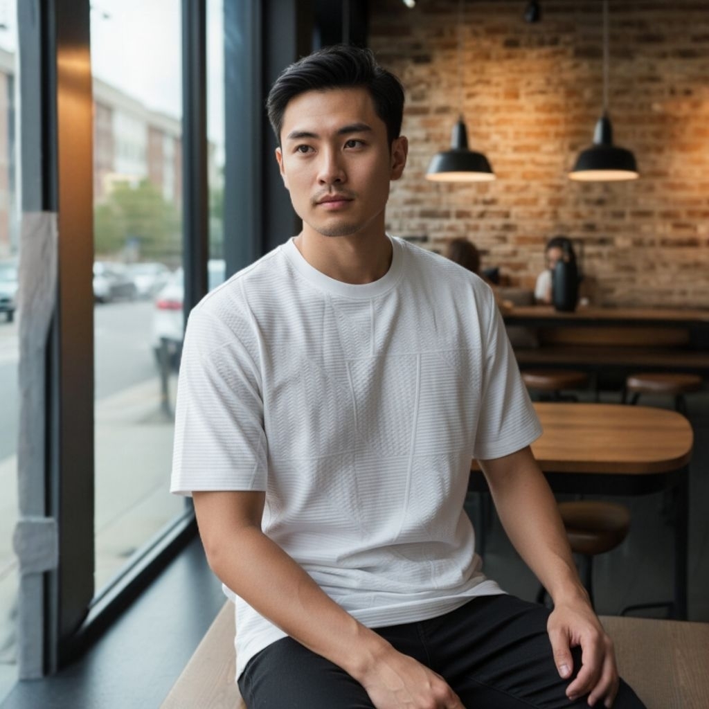 OVERSIZE | Knite white polos | kaos pria elegan | kaos pria putih