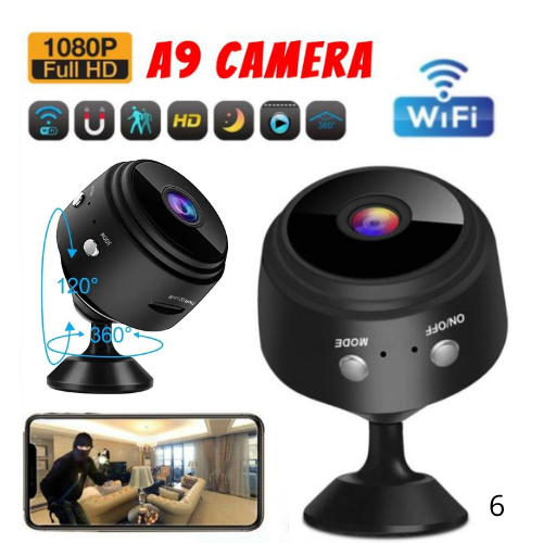 BERGARANSI Taffware CCTV Mini WiFi Pengintai Tersembunyi Tanpa Kabel Jarak Jauh IP Nightvision A9NV