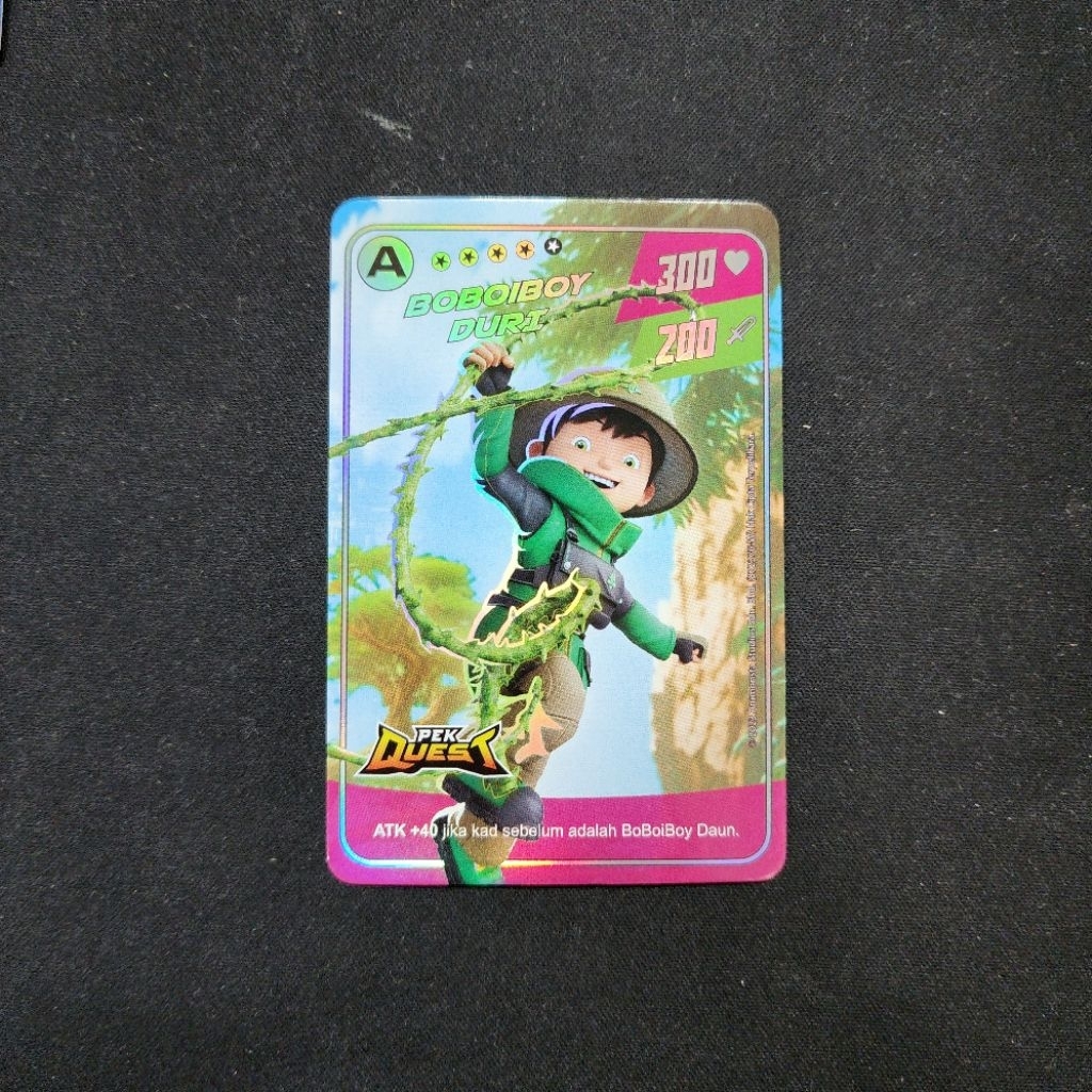 Kartu Boboiboy Monsta Galaxy Card Malaysia - Boboiboy Duri (A Rank Silver Card) Pek Quest