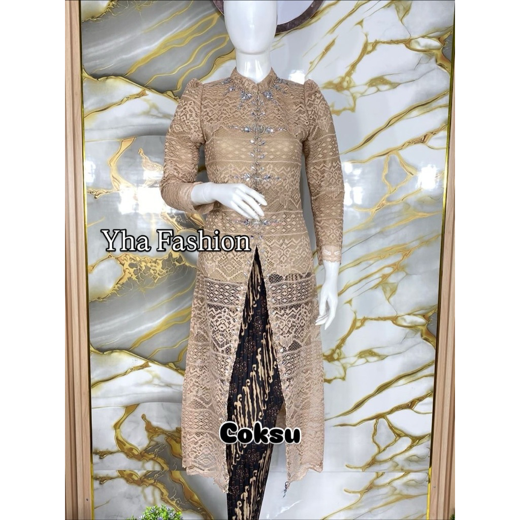 promo Set hijab kebaya brokat tunik nikita coksu/kebaya tunik/kebaya tunik busui  friendly modern/ke