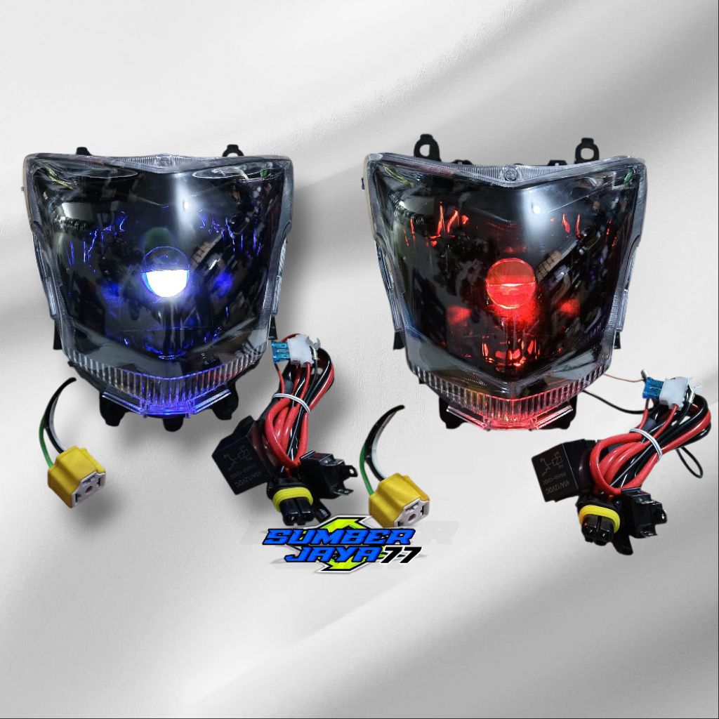 REFLEKTOR LAMPU H4 +SOKET RYLAY CBR 150 R OLD LAMPU CBR 150 OLD SET BILED H-4