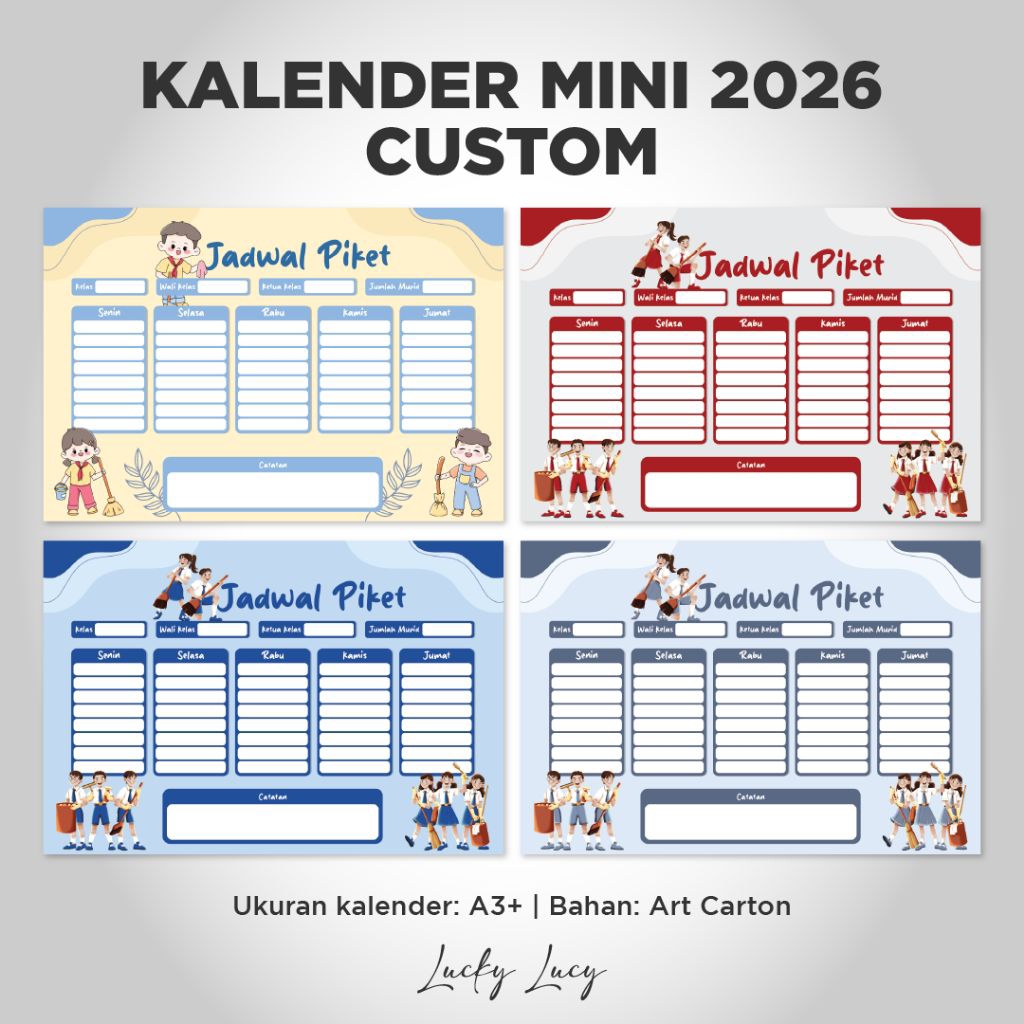 Jadwal Piket Sekolah | Ukuran A3+