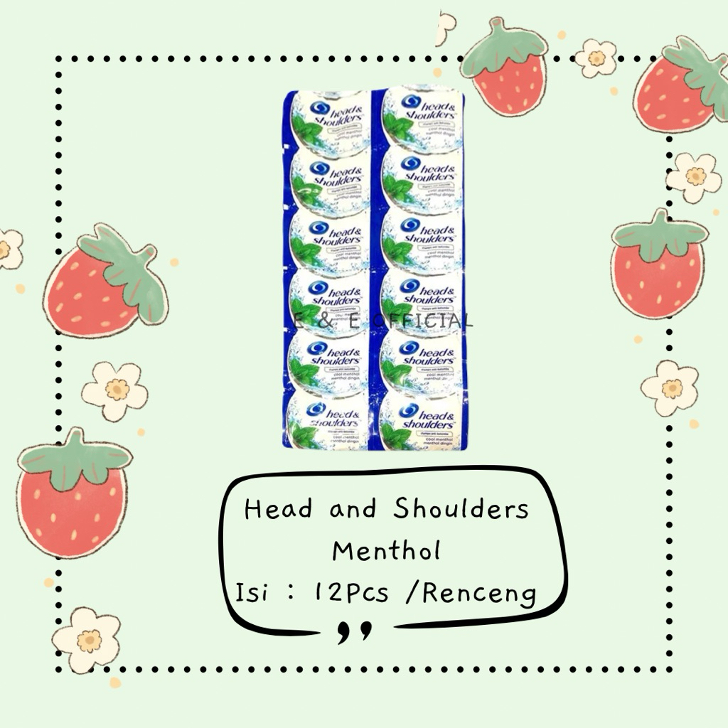 SHAMPOO HEAD AND SHOULDERS SACHET / SHAMPO HEAD & SHOULDERS MENTHOL / SHAMPO RENCENG 12 PCS