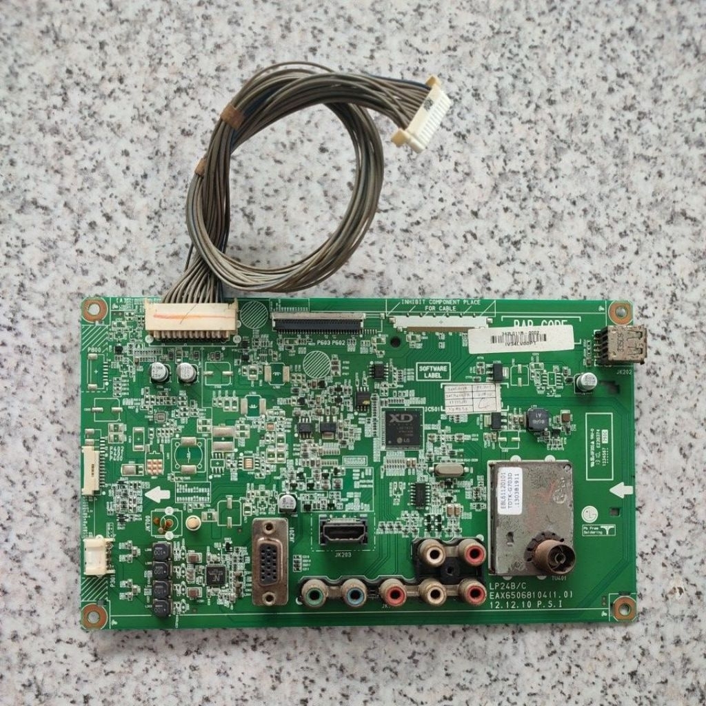 mb mainboard tv LCD  LG 32CS410 cpotan panel retak