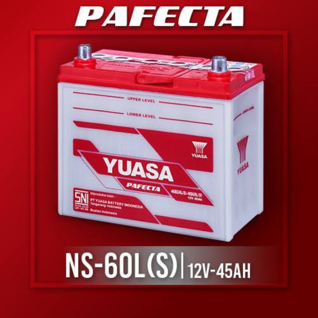 AKI MOBIL YUASA PAFECTA (BASAH) NS60L(S) 12V (Volt) / 45Ah (Ampere-Hour)