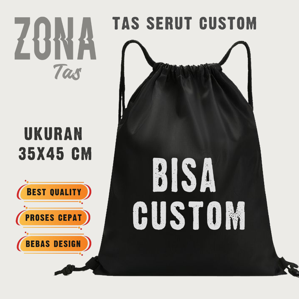 [BISA CUSTOM] TAS SERUT STRINGBAG WATERPROOF ANTI AIR CUSTOM GAMBAR