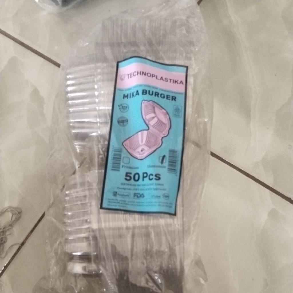 Mika Burger Technoplastika Premium | Wadah Burger & Snack Food Grade