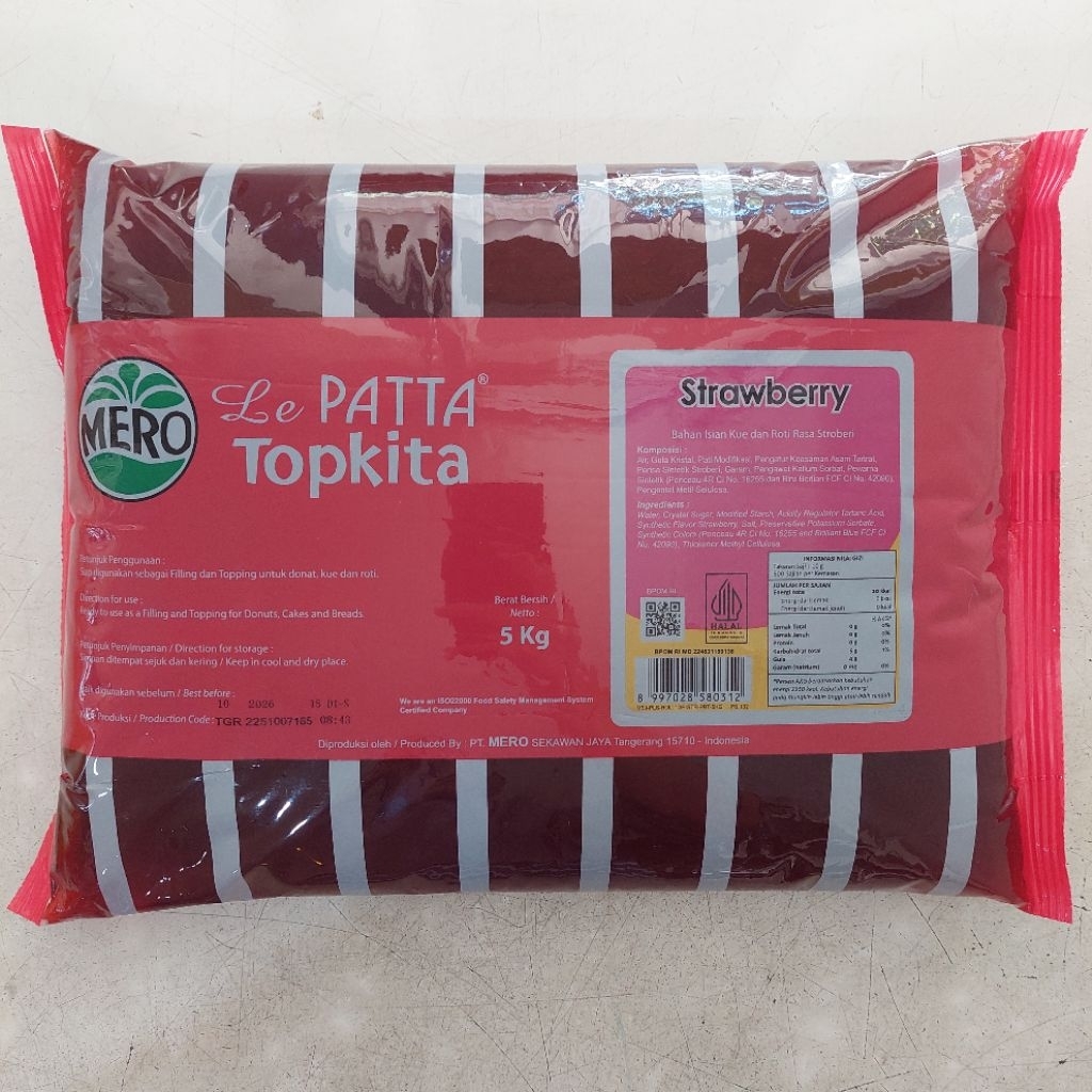 (500 gram) Mero lepatta topkita selai STRAWBERRY repack | lepatta selai strawberry | selai strawberr