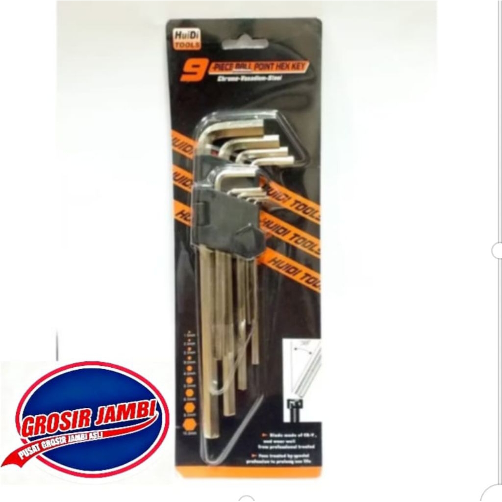 kunci L set isi 9  huidi tools chrome vanadium