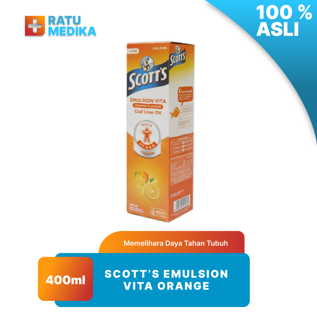 Scott's Emulsion Vita Minyak Ikan 400ml - Suplemen Anak untuk Kesehatan Tubuh dan Pertumbuhan