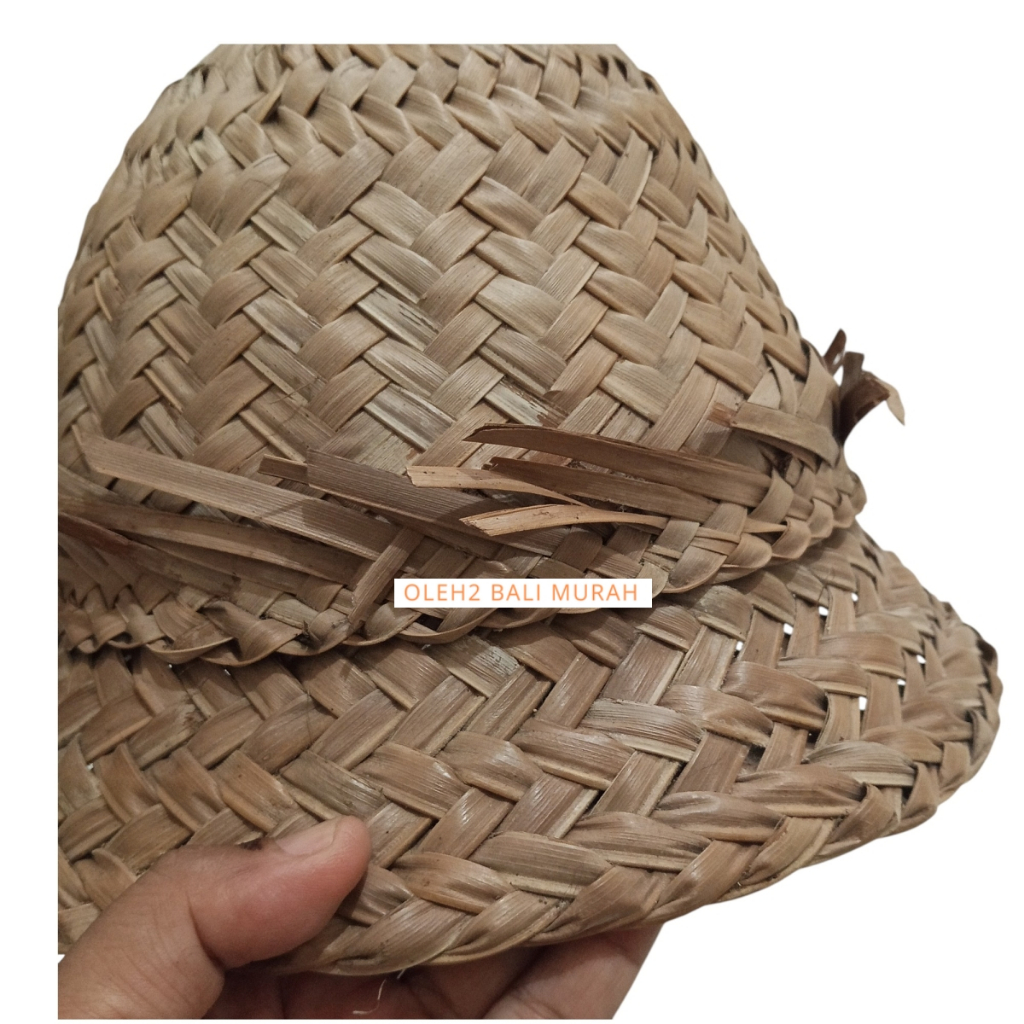 Topi Anyaman Pak Tani – Topi Petani Bali - Bahan Daun Kelapa Tua