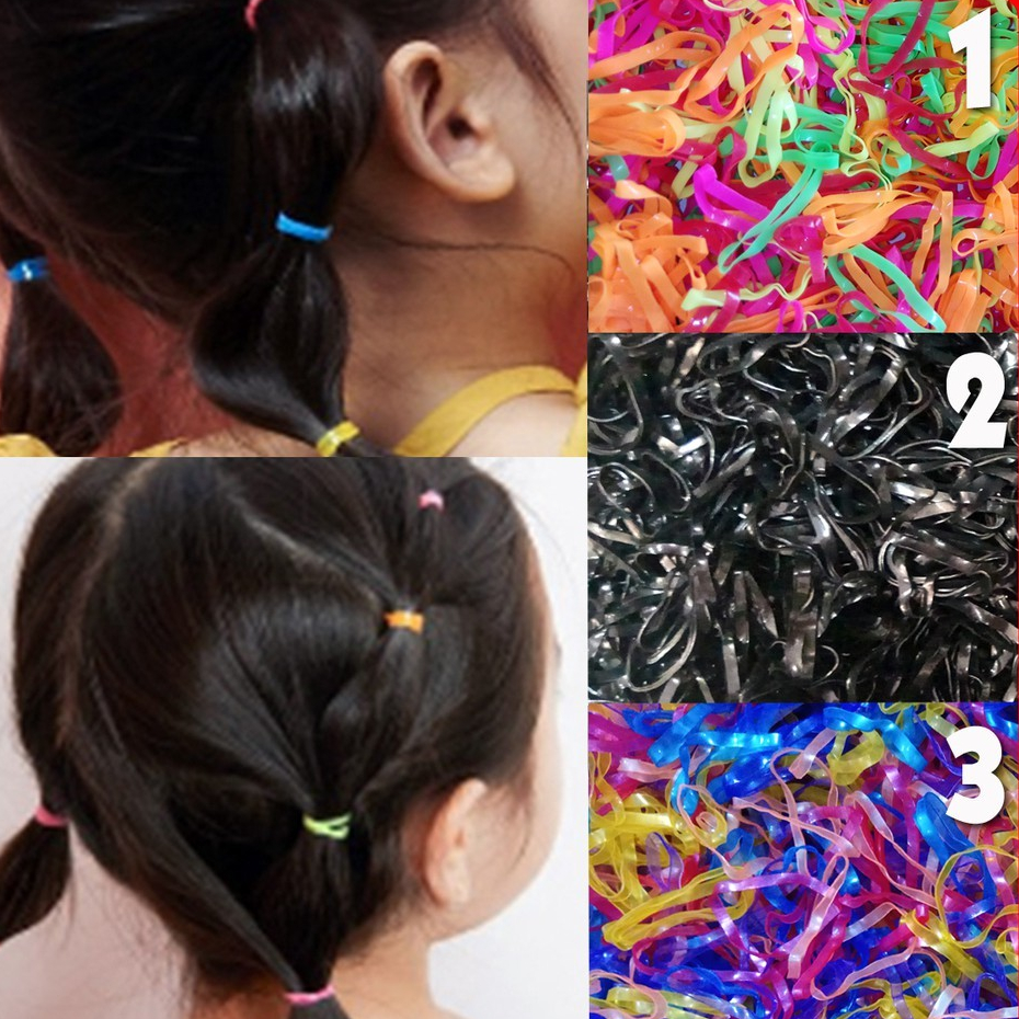 Karet Jepang Ikat Rambut Premium Tebal 10 GR - Warna Warni Berkualitas Elastis Rubber Band Kuncir Ha