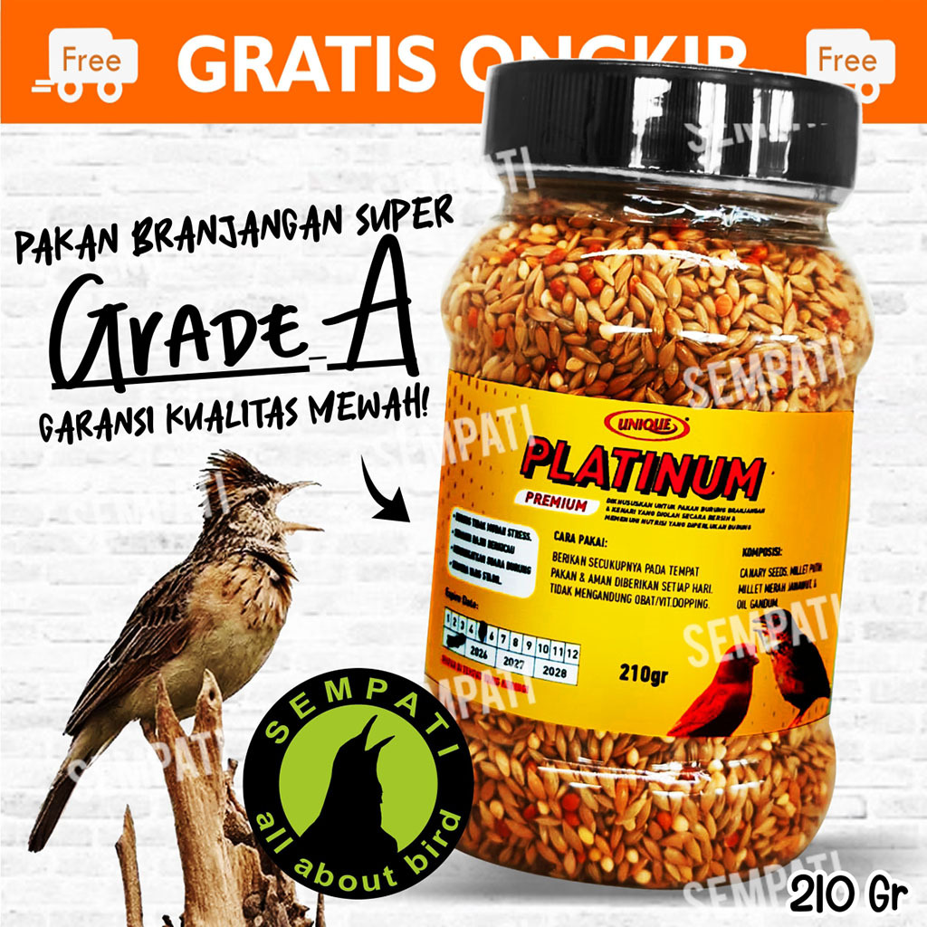 SEMPATI Unique Platinum Premium Pakan Burung Kenari Branjangan Wates Parva Jawa Sawah Makanan Milet 