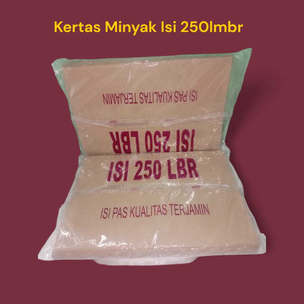 Kertas Minyak - Kertas Pembungkus Makanan - Kertas Alas Makanan Isi 250 Lembar