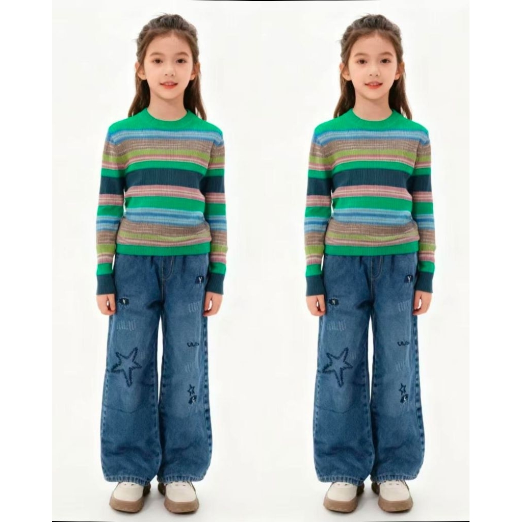 [COD] 130-140-159-160-170 USIA 7-8-9-10-11-12TH SETELAN RAJUT CELANA SKENA JINS PREMIUM SUPER CANTIK