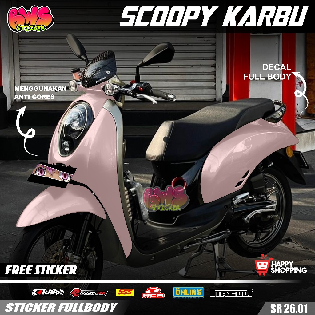 COD Sticker Full Body Honda Scoopy Karbu 2010 2011 2012 Sticker Full Body Scoopy Karbu Motif Polos R