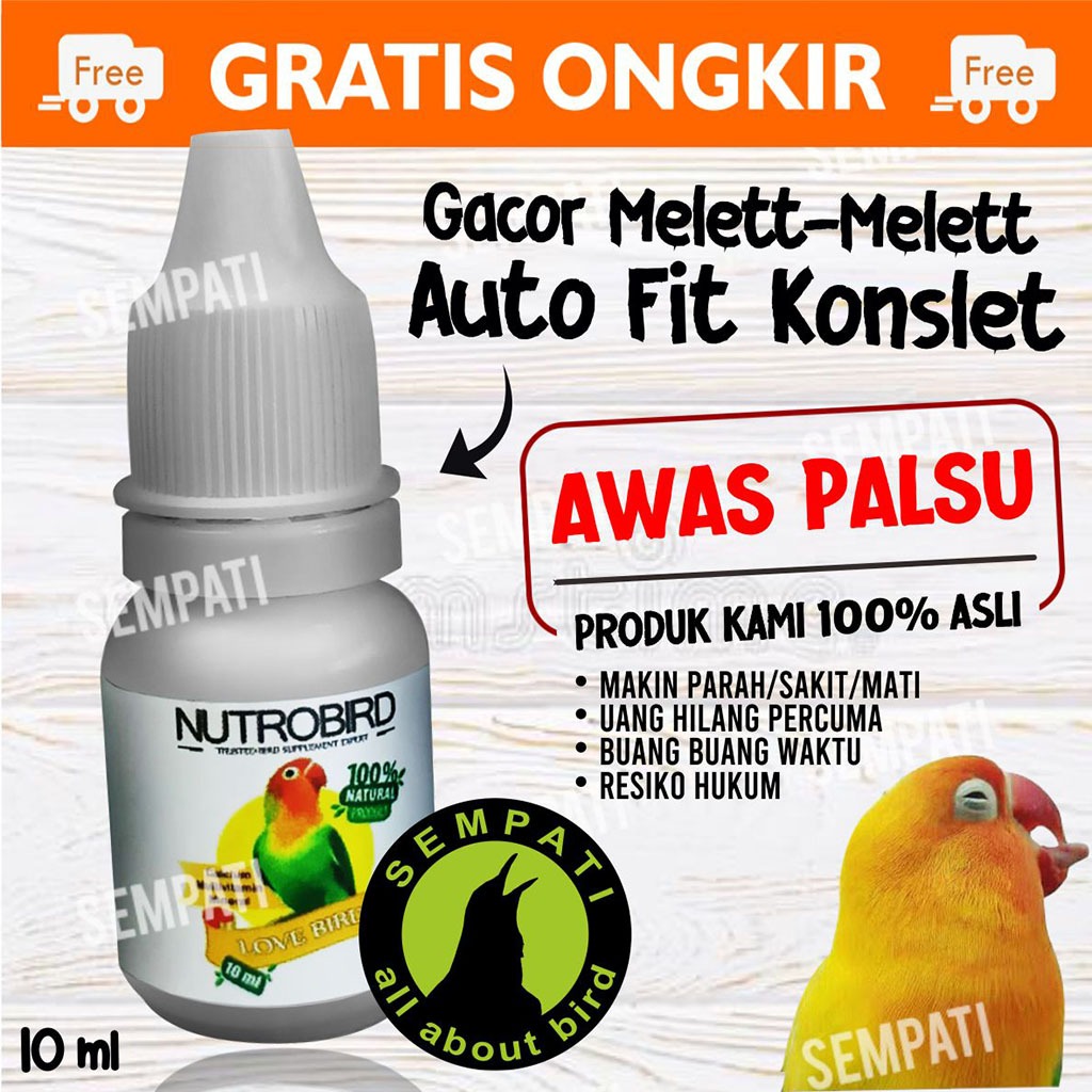 SEMPATI NUTROBIRD LOVEBIRD STARLING SUPLEMEN BURUNG OBAT GACOR VITAMIN LOVE BIRD LB NGEKEK KONSLET