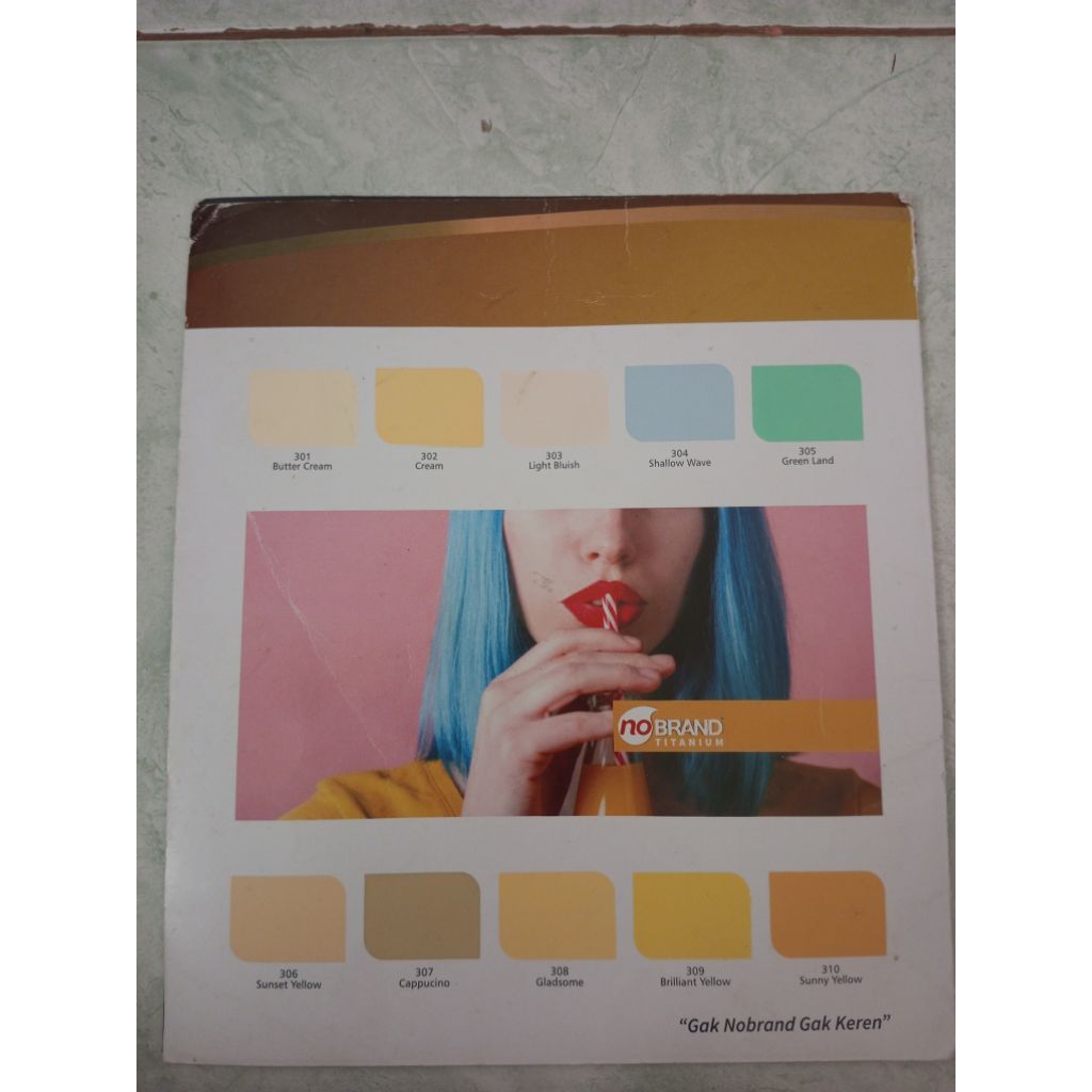 Cat Tembok No Brand Cream Kuning Orange 5 Kg/ Cat No Brand Titanium Luxury Acrylic Premium