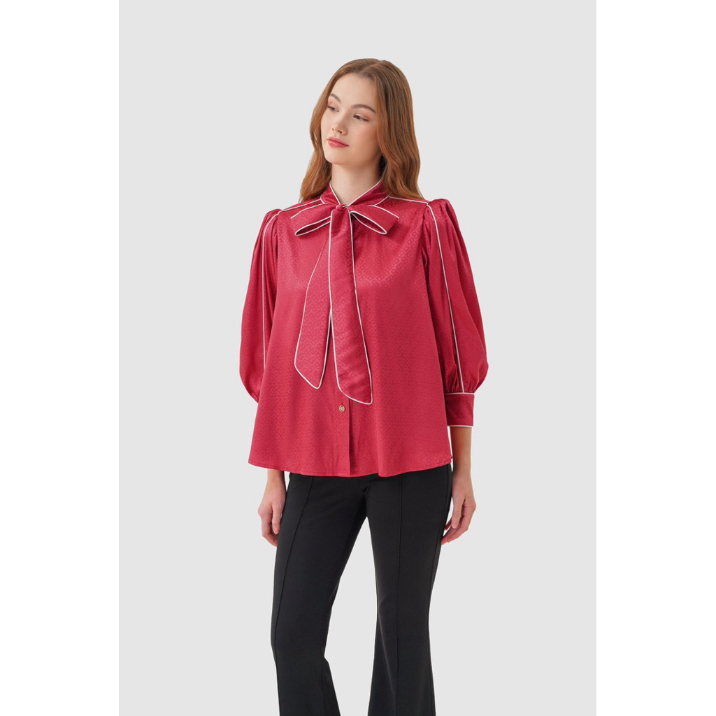 Buttonscraves Tapis Monogram Shirt - Red