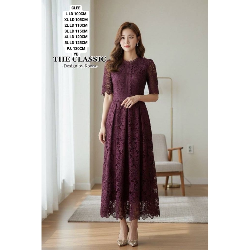 Dres clasik brokat kode CLEE cantik asli bangkok