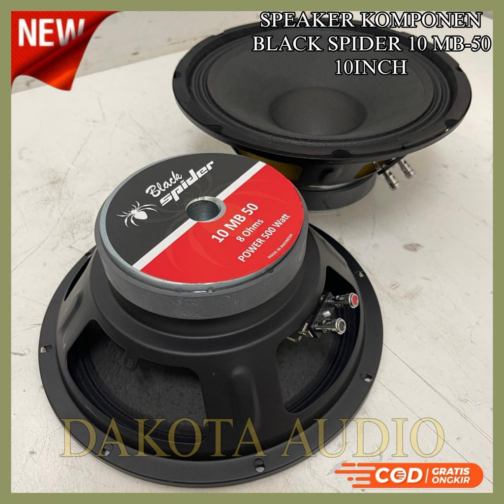 Spaker Komponen Black Spider BS 10 MB 50 10Inch Original Woofer BS