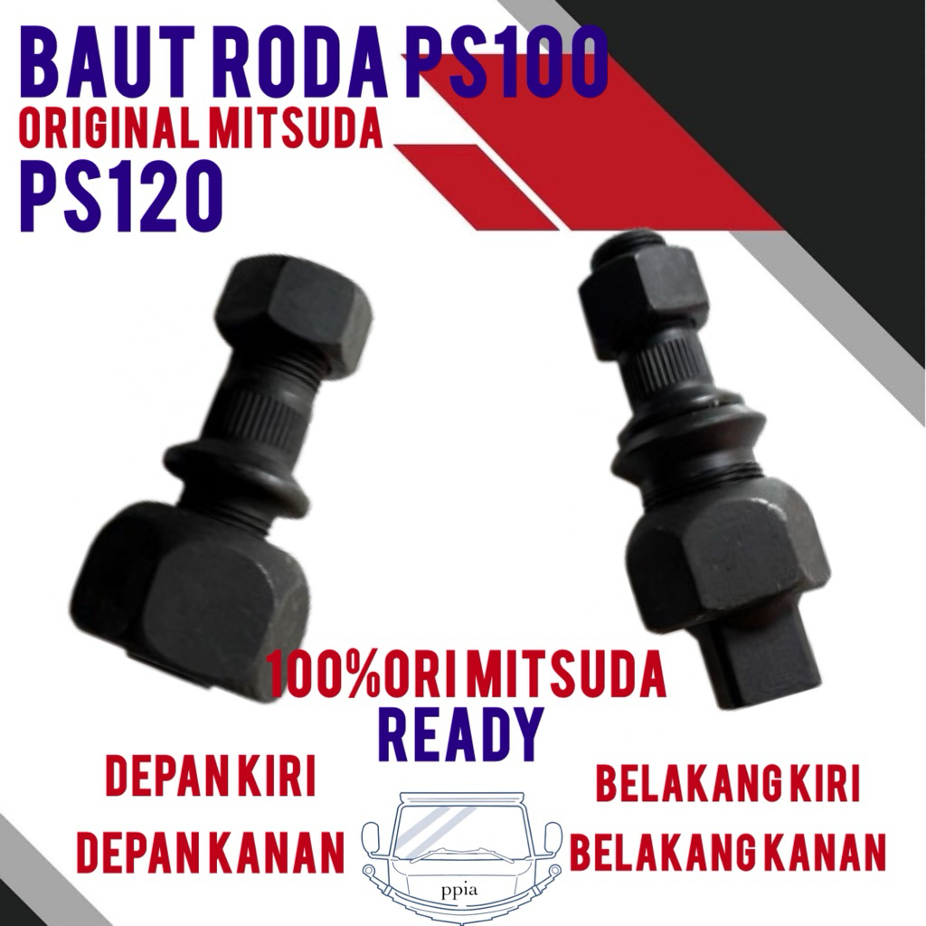 Baut roda PS100 PS120 original MITSUDA depan belakang / baut roda PS120 depan / baut roda PS120 bela