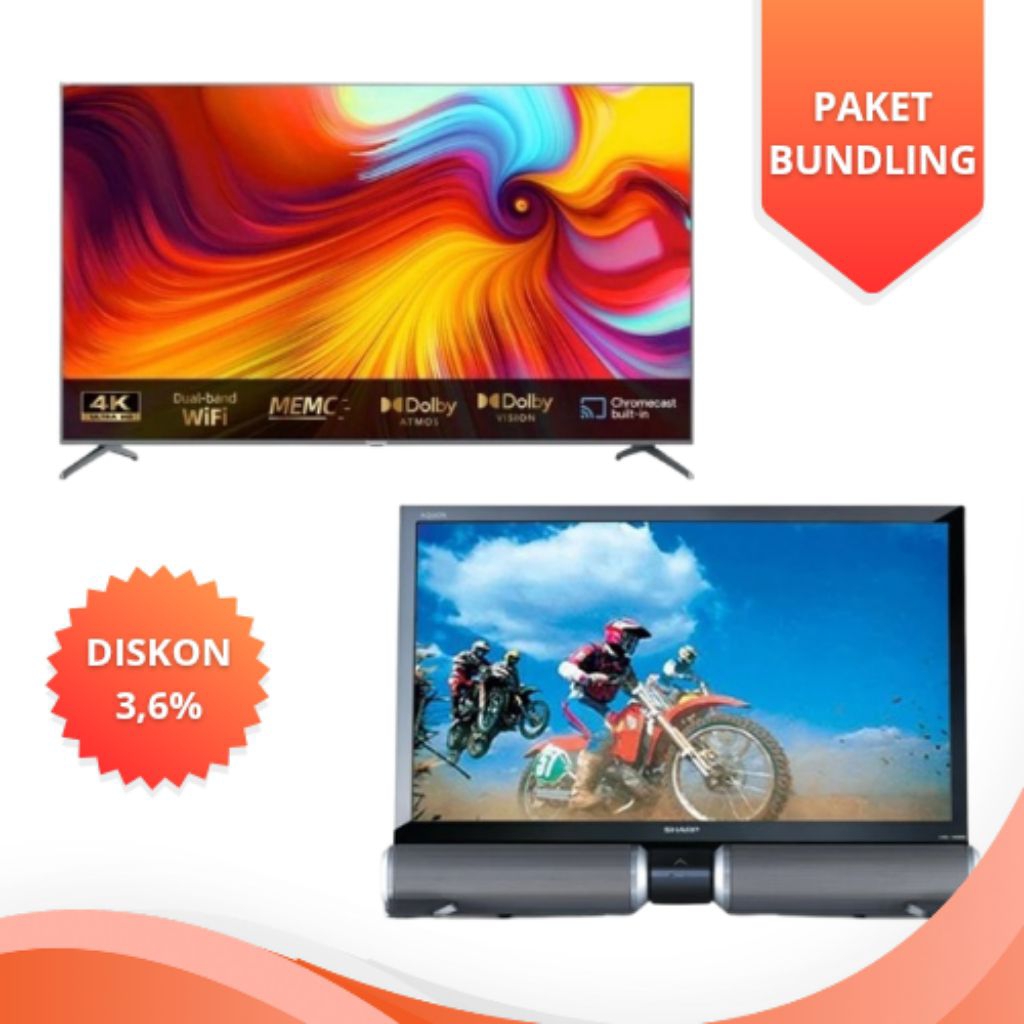 (PAKET BUNDLING) SMART TV CHANGHONG 50" + LED TV SHARP 32"