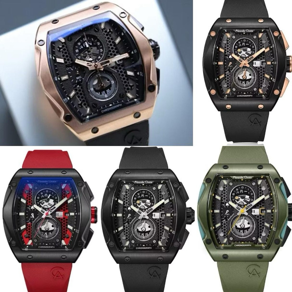 Alexandre Christie AC6592 Karet Jam Tangan Pria AC 6592 Rubber ORIGINAL AC 6649 6608 6506 6141 6689