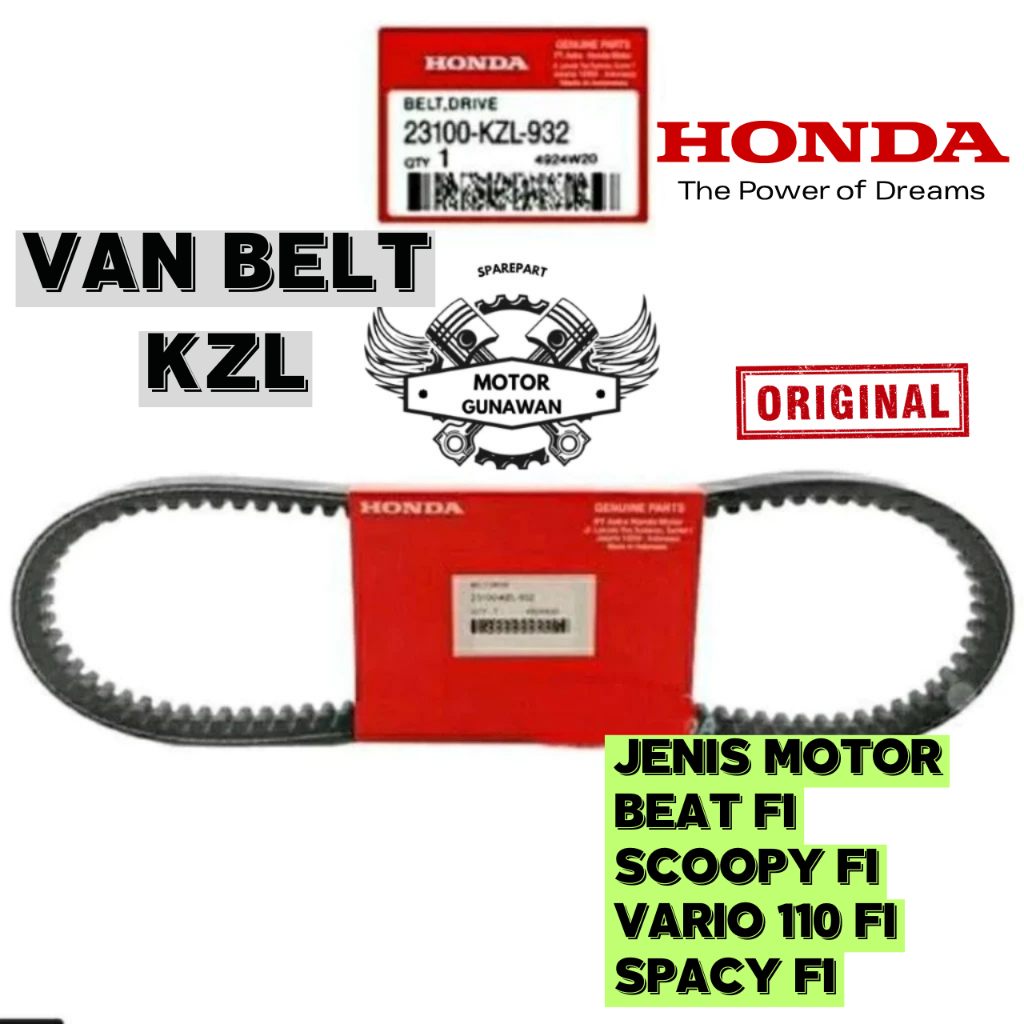 23100-KZL-931 ORIGINAL Van Belt V-Belt Honda KZL Beat Fi Scoopy fi Vario 110 Fi Spacy Fi