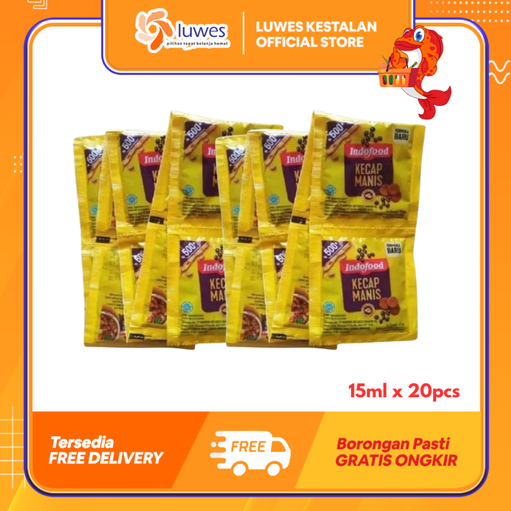 (ISI 20 PCS) Indofood Kecap Sachet 15mml x 20 pcs | Kecap Sachet Indofood | Kecap Sachet Isi 20 Mura