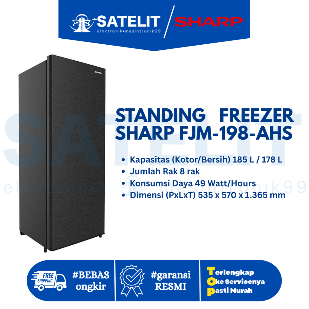 STANDING FREEZER SHARP FJM-198-AHS