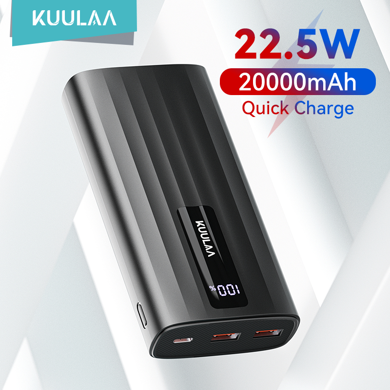 Kuulaa Power Bank 22.5W Fast Charging 20000mAh Real 10000mAh Quick Charge Portable Powerbank Origina