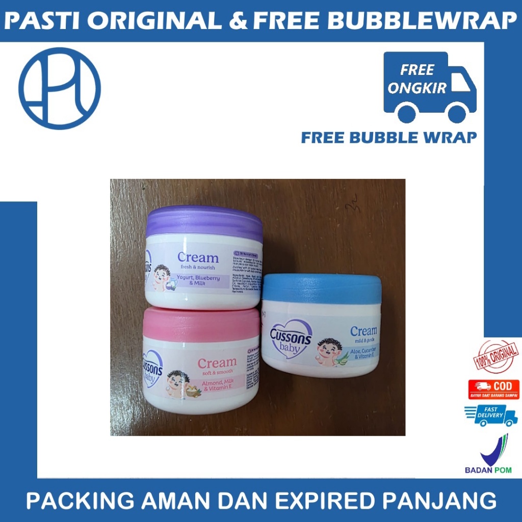 CUSSONS BABY CREAM 50gr KRIM PINK BIRU UNGU HIJAU SOFT SMOOTH FRESH NOURISH MILD GENTLE NOURISH CARE