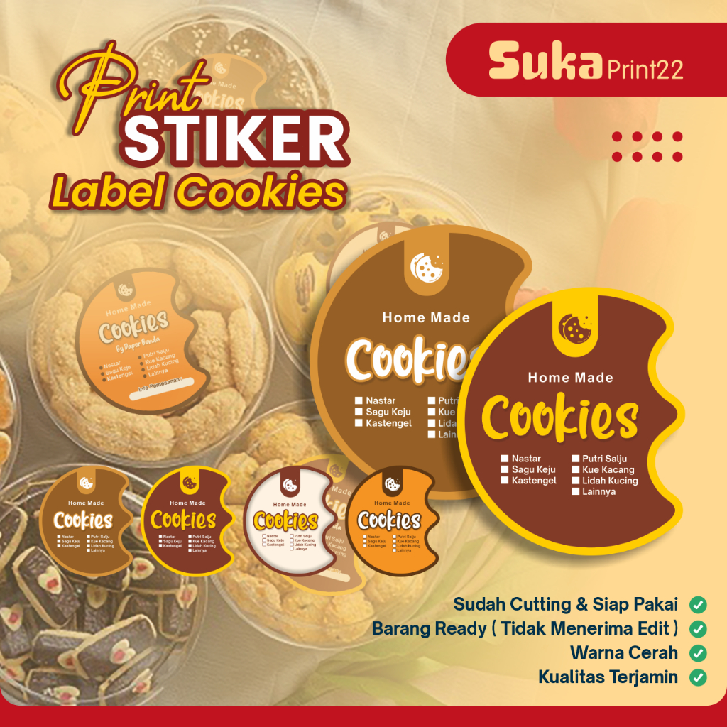 Stiker Cookies | Stiker Kue Kering | Stiker Label cake & Cookies
