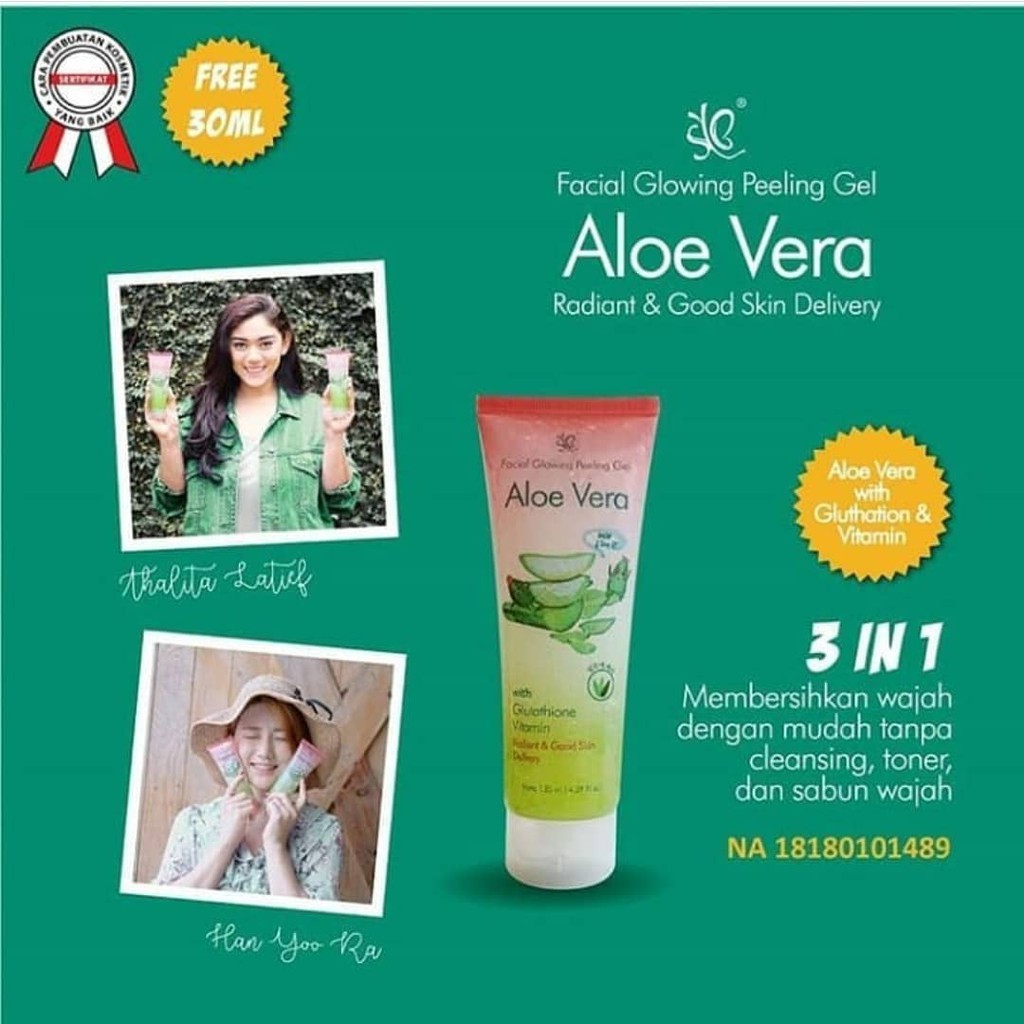 SYB Peeling Gel Wajah Aloe Vera  - Membersihkan, Melembabkan, Mencerahkan Kulit