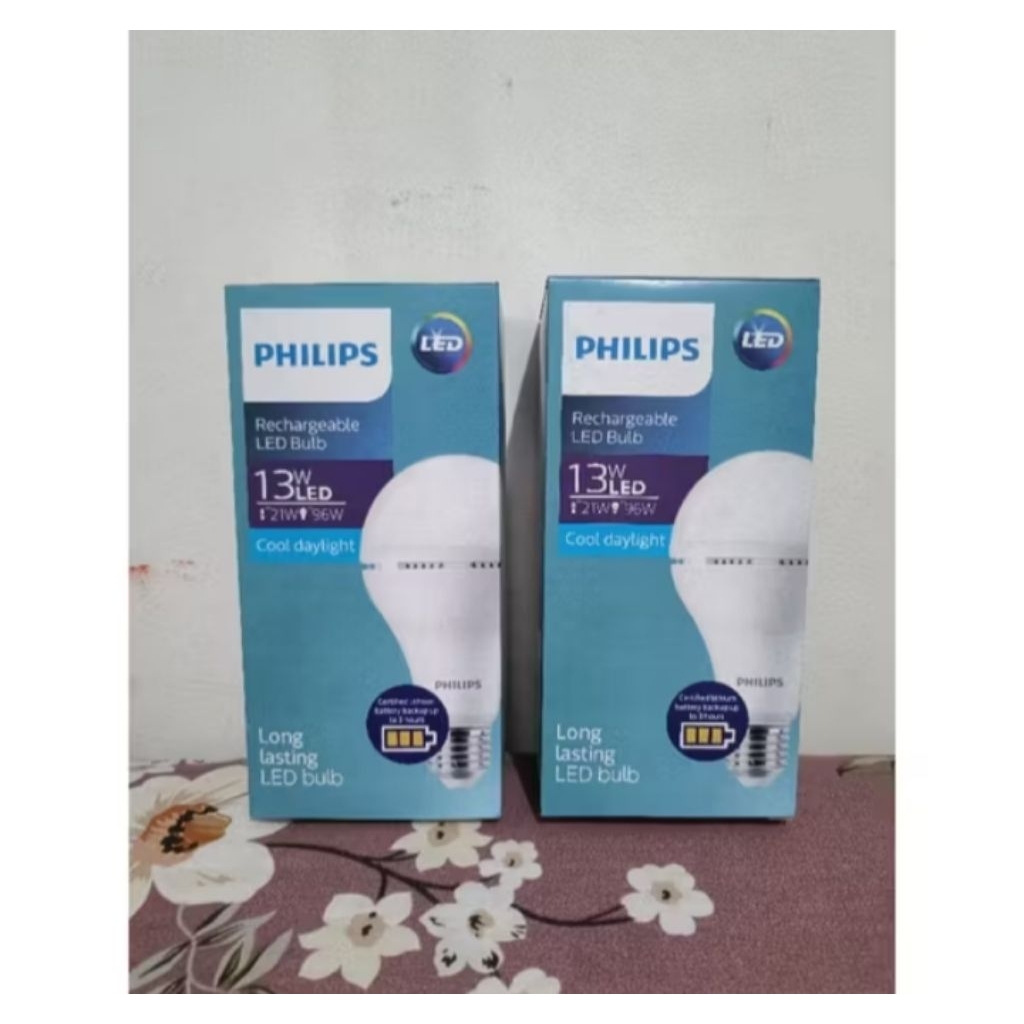 ISI 2 LAMPU EMERGENCY PHILIPS 13 WATT LAMPU OTOMATIS INI MENYALA KETIKA MATI LAMPU
