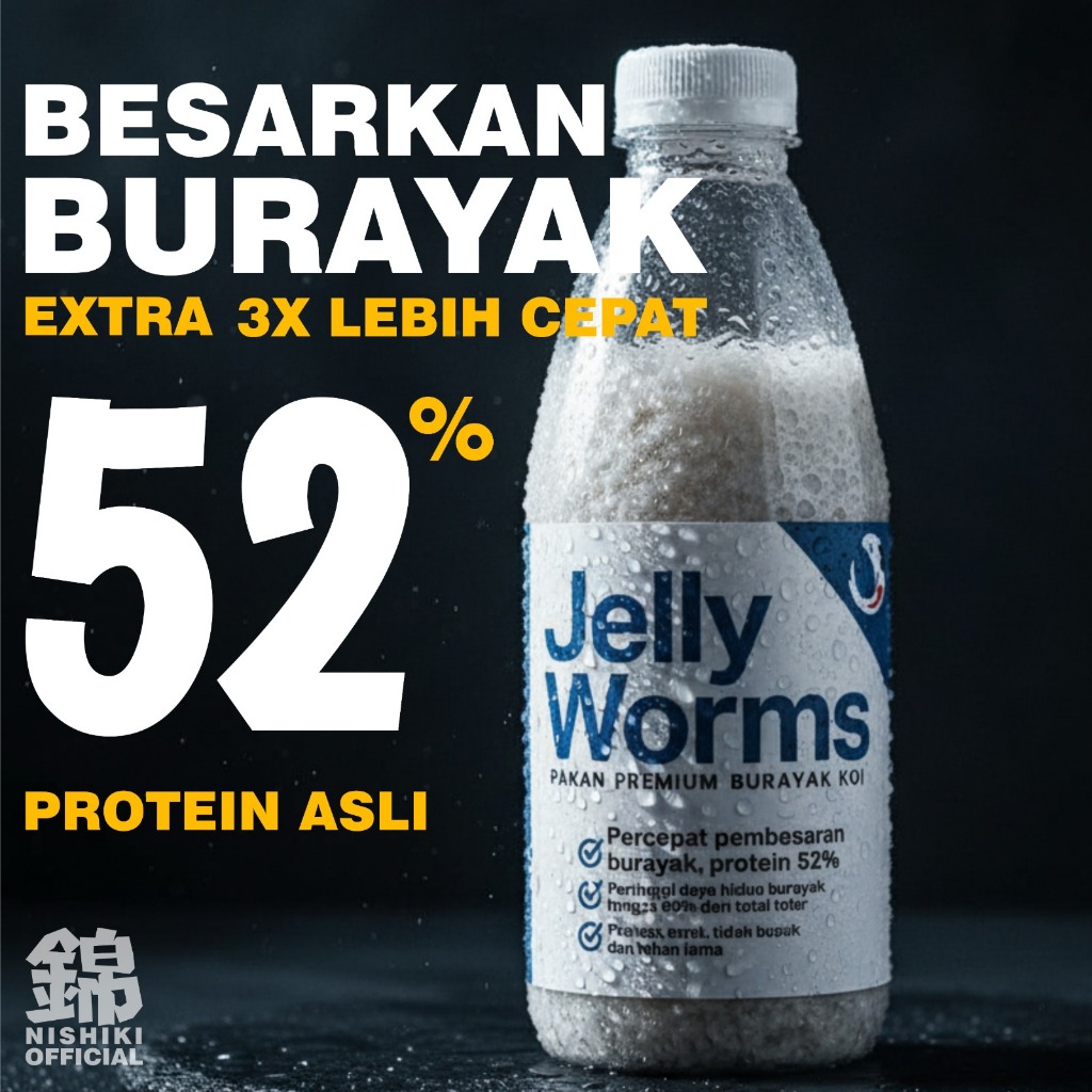 Pakan Burayak Anakan Ikan Larva Cupang Guppy Chana Goldfish Louhan Jelly Worms 250 gr Ikan Kecil