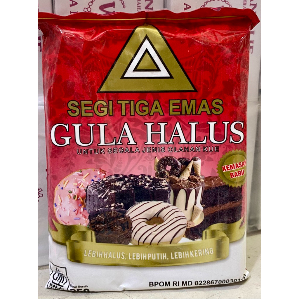 gula halus baking segitiga emas 250gr grosir termurah untuk donat roti es kul kul donat nastar putri