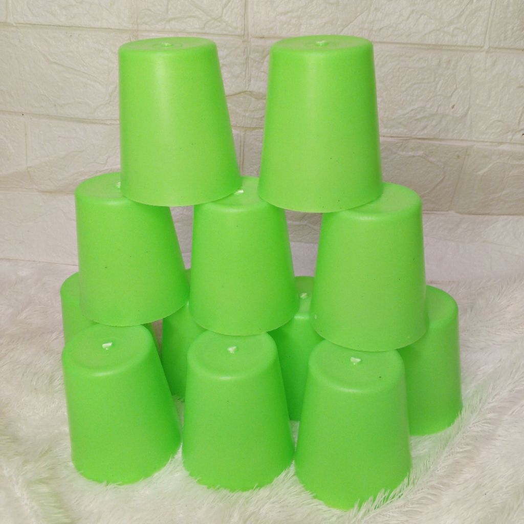 12 pcs/ 1 lusin gelas plastik gelas jamu tipe polos