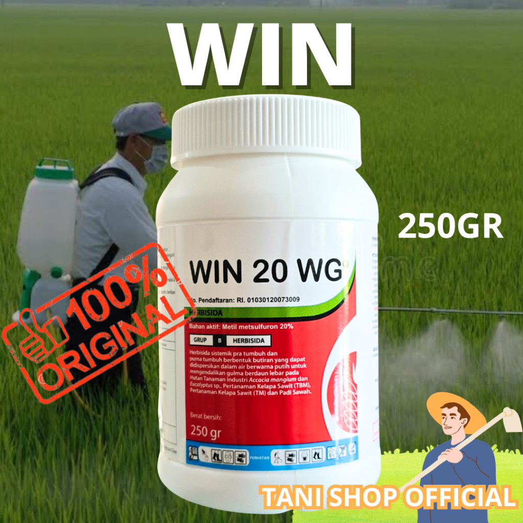 WIN 20 WG 250 GRAM – HERBISIDA – MEMBANTU MENGENDALIKAN GULMA DAUN LEBAR