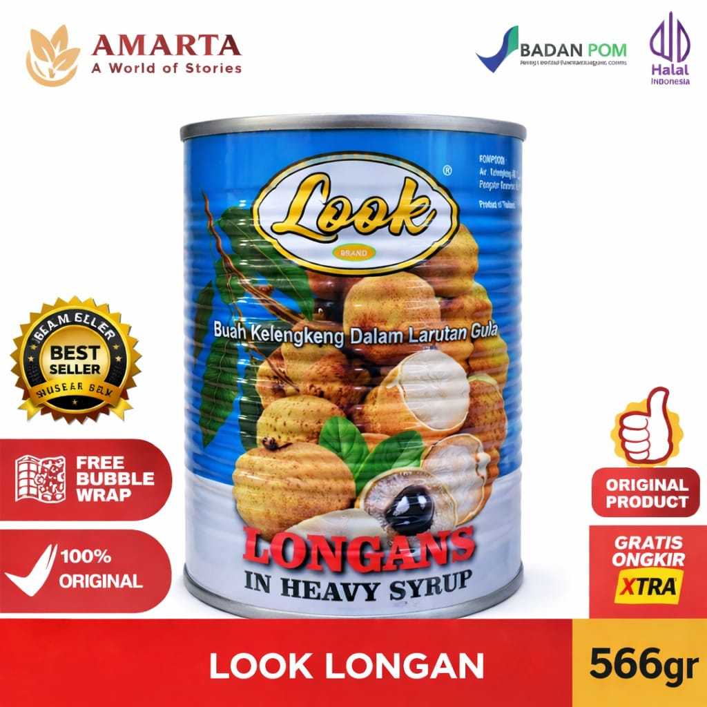 Look Brand Longan Syrup 566gr Halal Fresh || Look Brand Longan In Syrup Can 566gr Halal