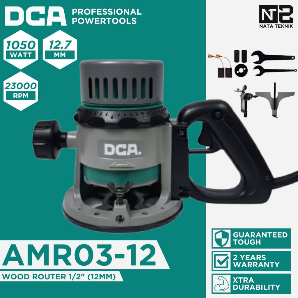 DCA AMR03-12 Mesin Profil Kayu 12mm Trimmer Router Besar 1050W AMR 03-12