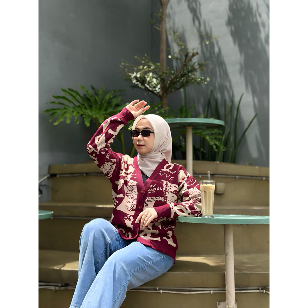 [PREMIUM LOOK] Cardigan Rajut Signature Pattern Chanel – Cardy Mewah & Elegan