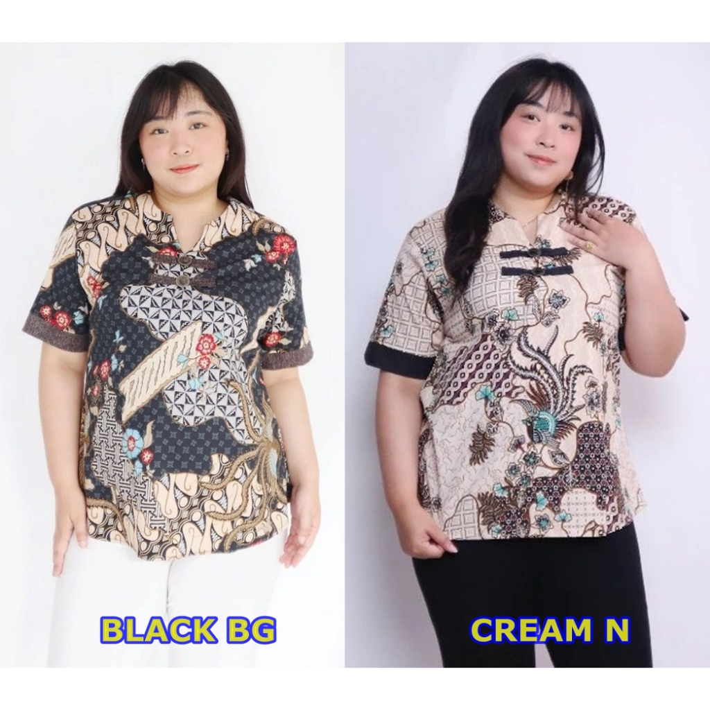 ATASAN BLOUSE BAJU BATIK ORIENTAL WANITA JUMBO JUMBO BIG SIZE 021 N BG OVERSIZE XXL XXXL LD 120cm XX