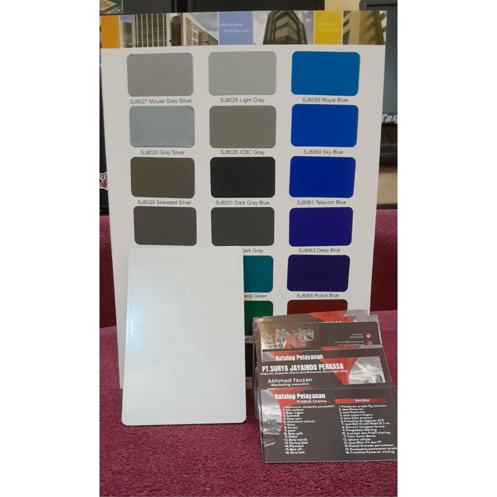 ACP 3mm,skin 0,06mm,putih glossy harga 10 lembar