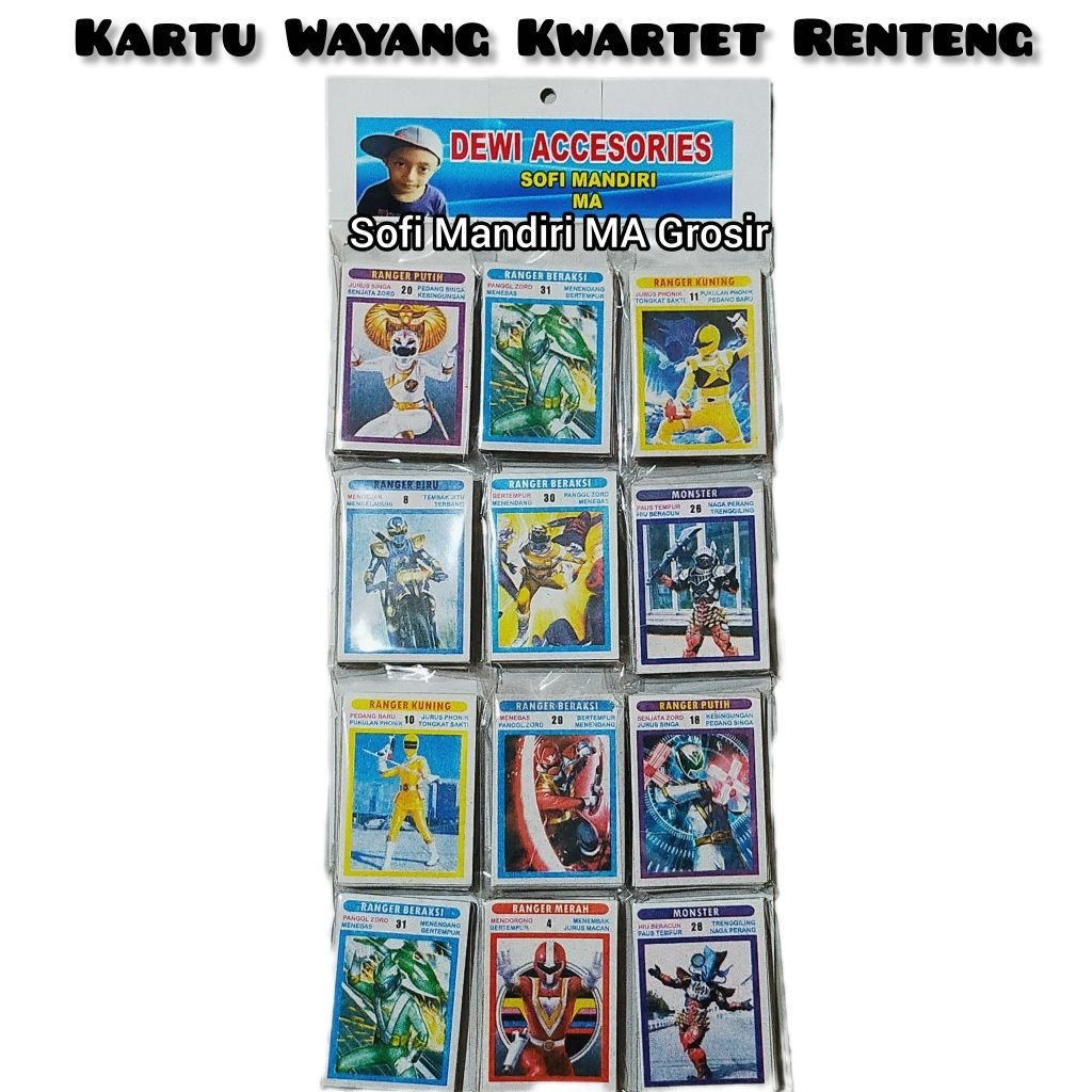Mainan Kartu kwartet Anak / Wayang Kwartet 1 Renteng isi 12 Pack 1 Pack Isi 30 Wayang