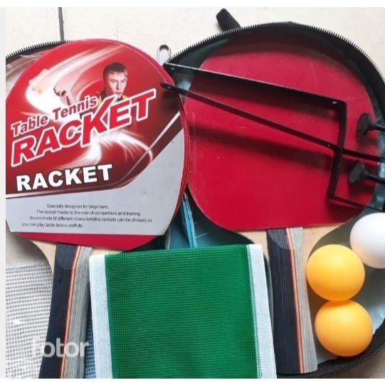 BAD PINGPONG SET ISI 2 - BET PINGPONG MURAH TAS BIRU ( TAS + NET + BET + BOLA)