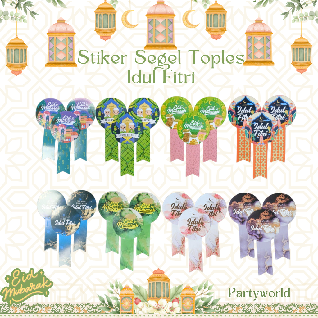 Stiker Segel Toples Idul Fitri perpcs | Stiker Segel Toples Kue Kering Lebaran | Stiker Label Ramadh
